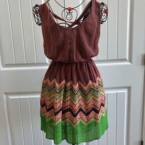 DOUBLE ZERO Pleated Day Dress